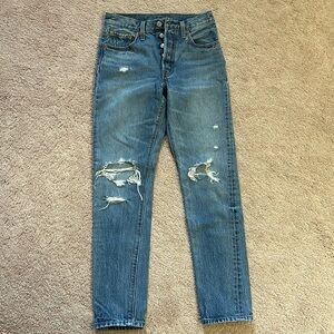 Levi 501S ripped skinny jeans